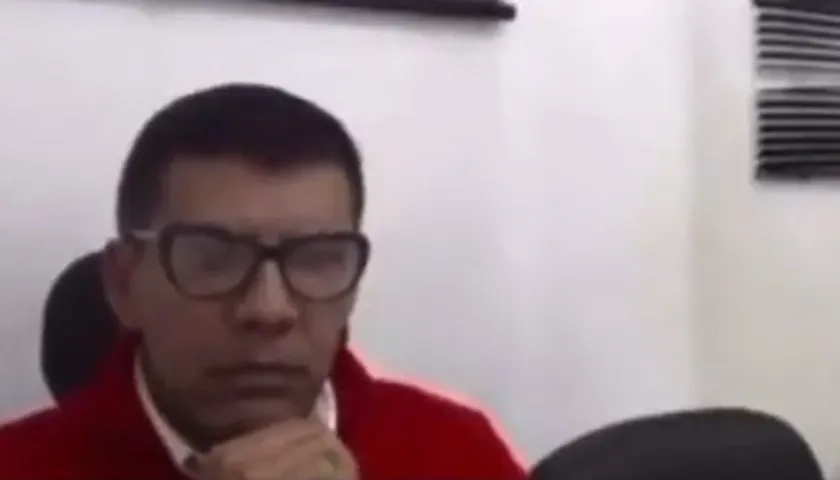 Luis Eduardo López Rosero, alias 'El Pastuso', en audiencia virtual esta mañana.