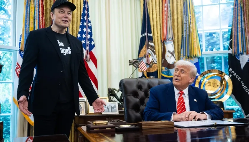 El magnate, Elon Musk y el presidente de EE.UU Donald Trump.