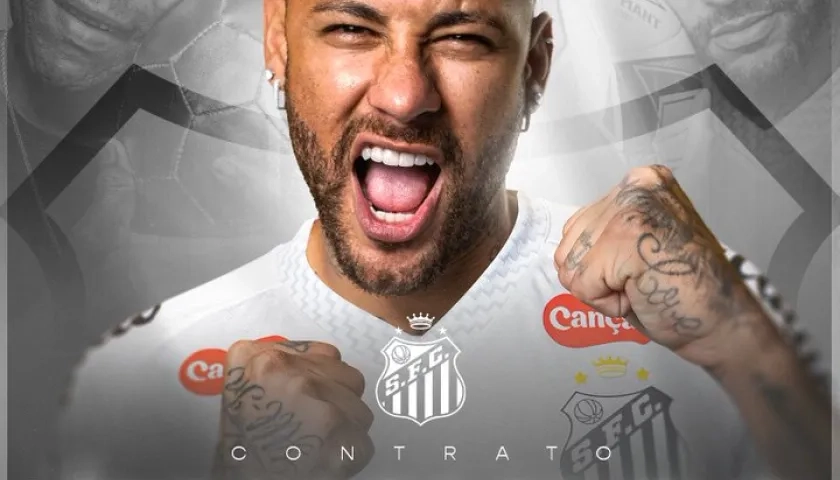 Neymar, renovado con Santos de Brasil hasta fin de año.