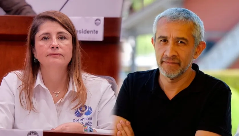 Defensora Iris Marín y Víctor De Currea. 