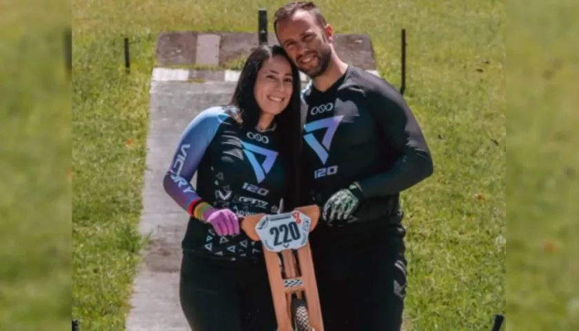 Mariana Pajón y su esposo, Vincent Pelluard.