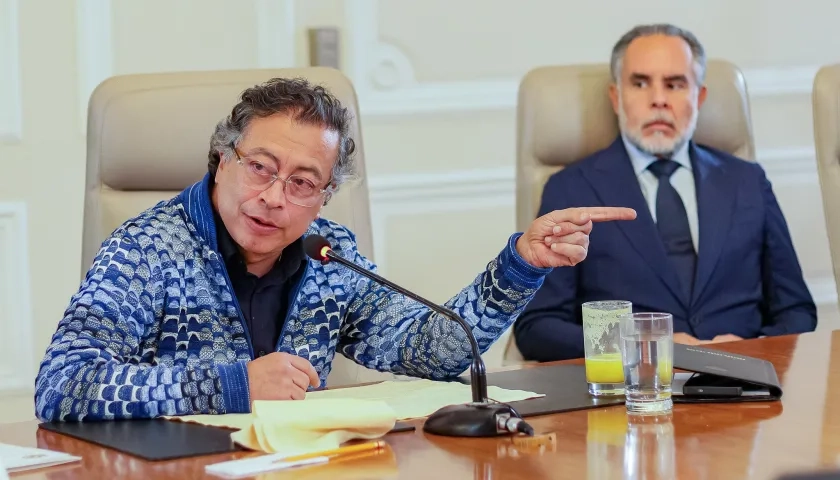 El Presidente Gustavo Petro y el Ministro del Interior, Armando Benedetti.