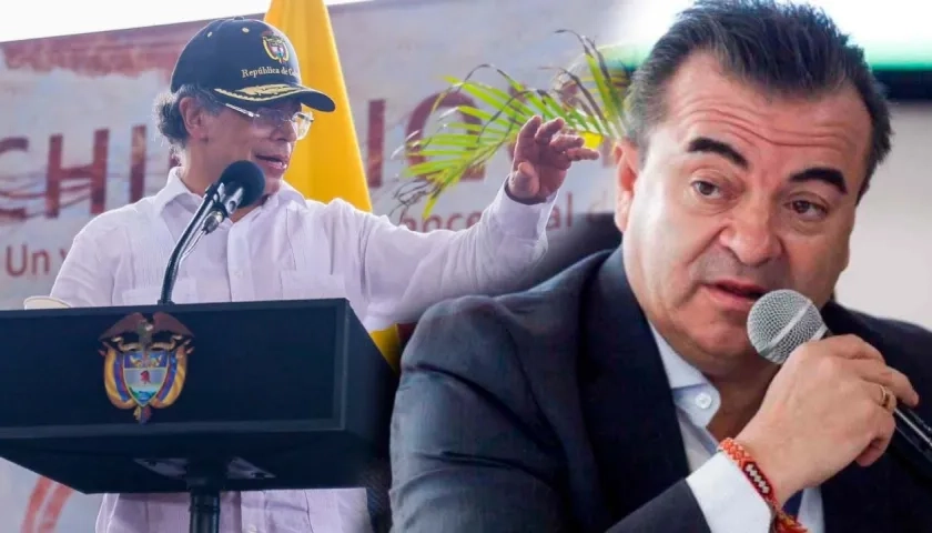 Presidente Gustavo Petro y Olmedo López, exdirector de la UNGRD. 