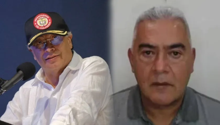 Presidente Gustavo Petro y Diego Marín, alias 'Papá Pitufo'. 