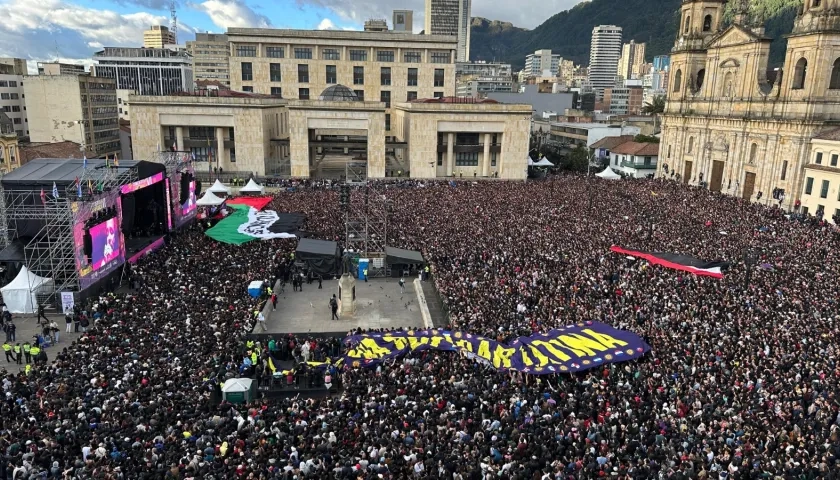 Plaza de Bolívar durante el concierto.