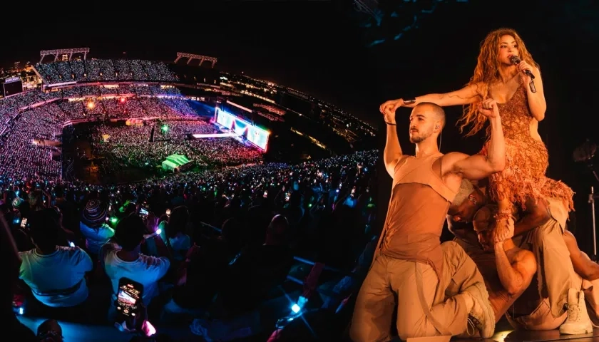 La artista barranquillera Shakira, durante su concierto en Orlando. 