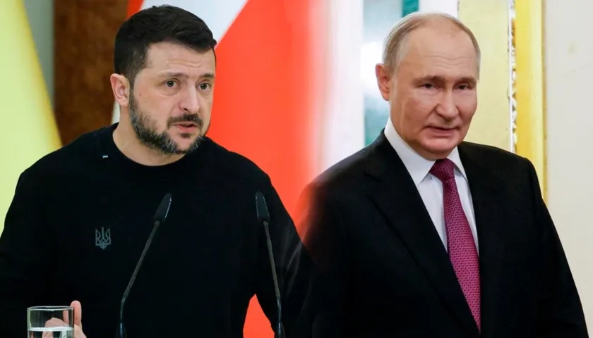 Volodímir Zelenski, presidente de Ucrania y Vladímir Putin, presidente de Rusia. 