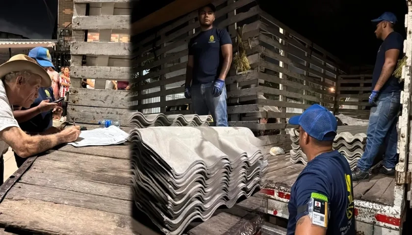 Personal del Distrito entrega ayudas humanitarias.