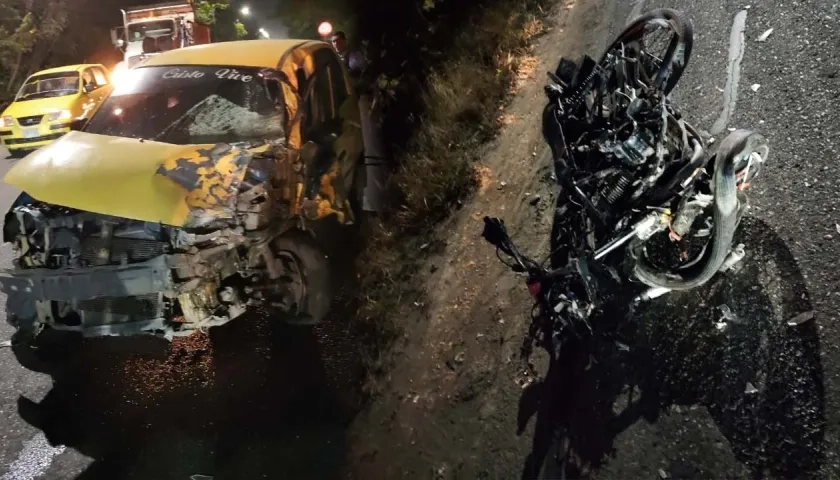 Accidente en la vía Juan Mina. 