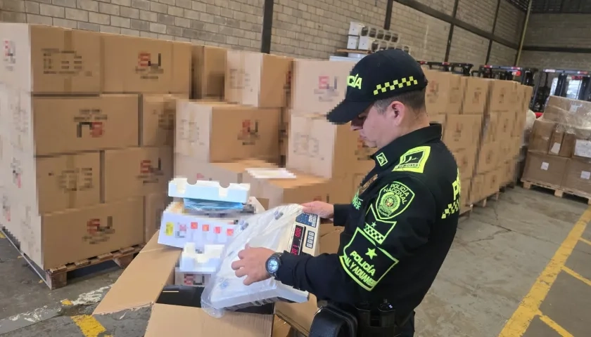 La maquinaria aprehendida por la Policía Metropolitana de Barranquilla. 