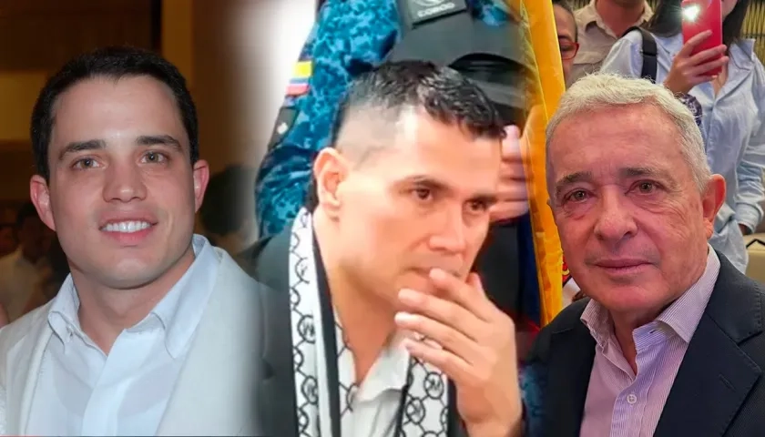 Jerónimo Uribe, Juan Guillermo Monsalvo y Álvaro Uribe Vélez.