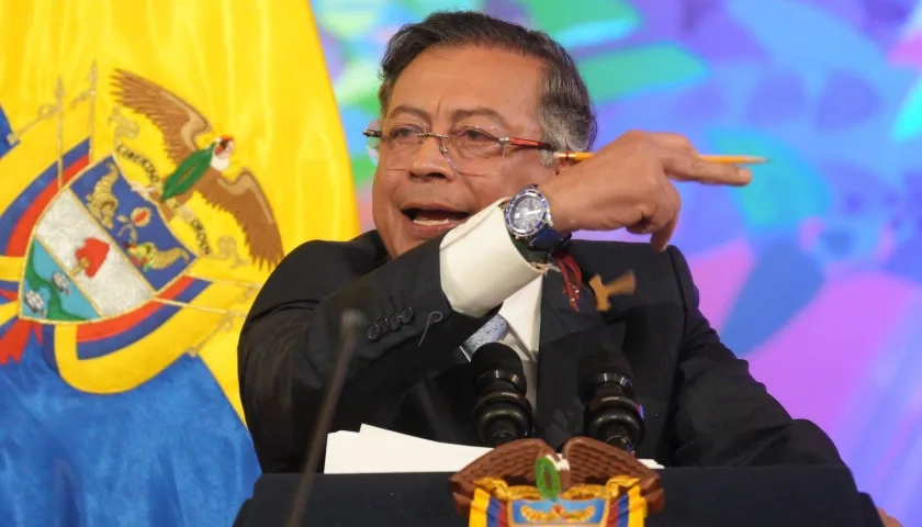 Presidente Petro durante su discurso del 20 de Julio en el Congreso. 