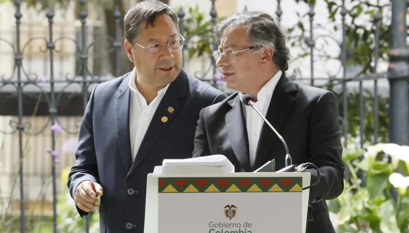 El Presidente Gustavo Petro y su homólogo de Bolivia, Luis Arce.