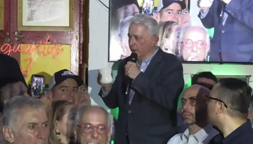 Álvaro Uribe Vélez este miércoles en Sabaneta. 