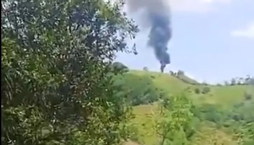 Helicóptero fue derribado con un dron.