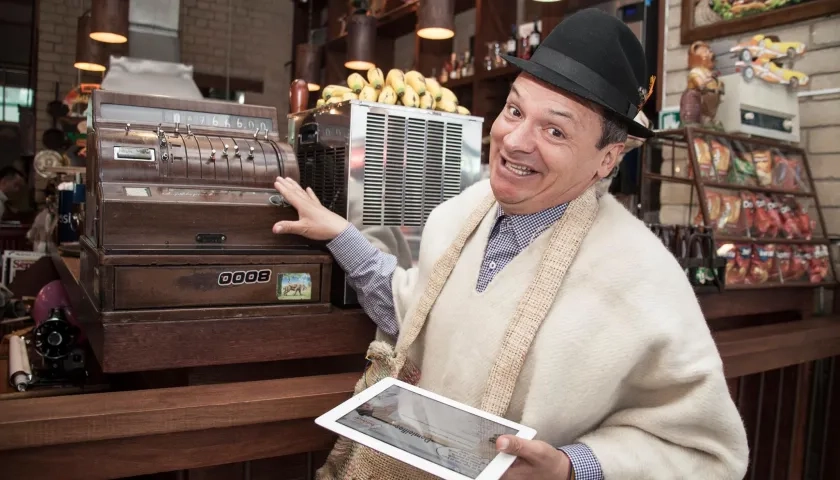 Imagen del humorista Don Jediondo, en una de sus restaurantes.