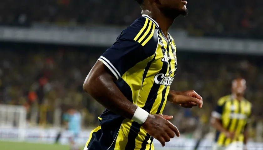 Jhon Durán celebrando su gol este martes.