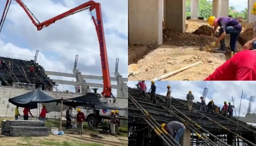 Obras en el estadio 20 de enero de Sincelejo.