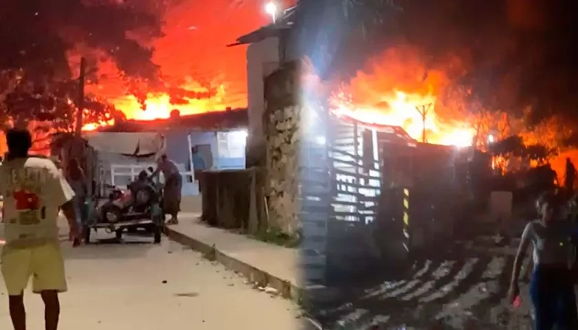 Imágenes del incendio en las viviendas.