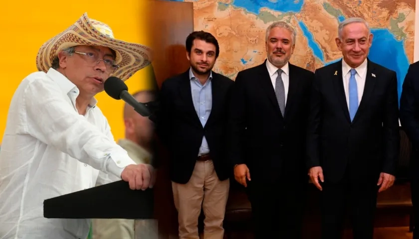 Petro, Gabriel Gilinski, Iván Duque y Benjamin Netanyahu.