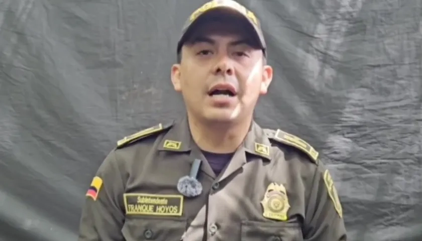 Franki Esley Hoyos Murcia, uno de los policías secuestrados. 