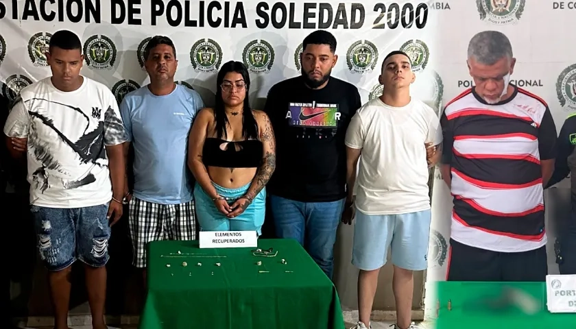 Los seis capturados.