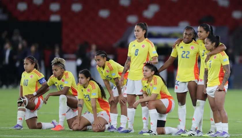 Jugadoras de la selección Colombia en los penales antes Brasil. 