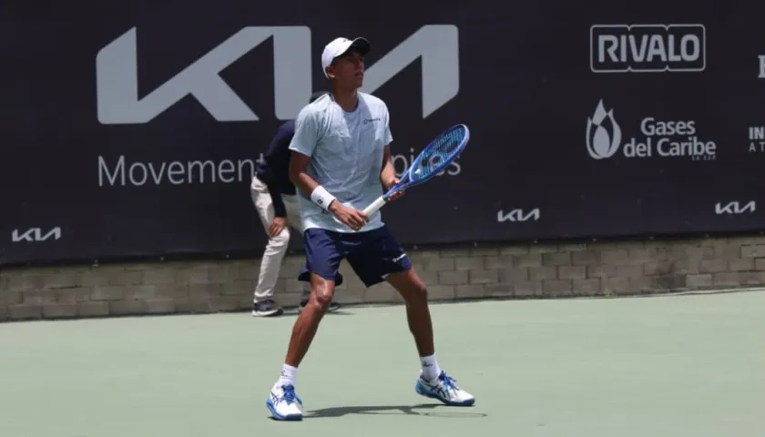 El colombiano Johan Rodríguez durante su partido contra el chileno Tomás Barrios. 