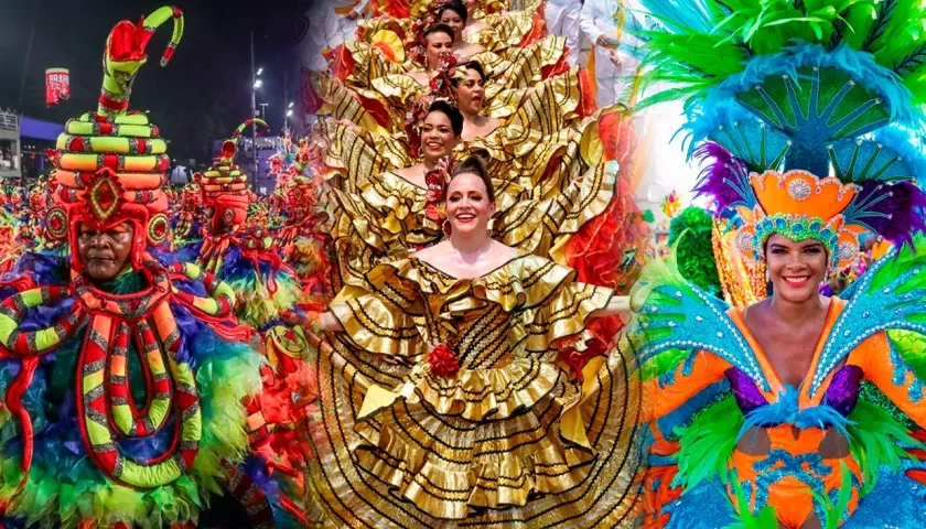 Carnaval de Río de Janeiro, Barranquilla y Curazao. 