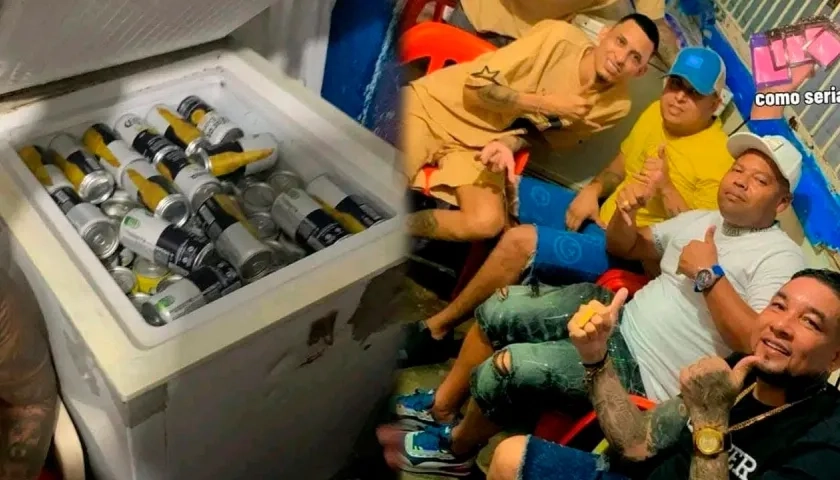 Cerveza en cantidad durante la celebración en la Penitenciaría El Bosque. 