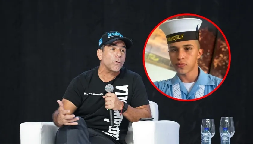 El Alcalde Alex Char y el grumete Julián Condia Bello.