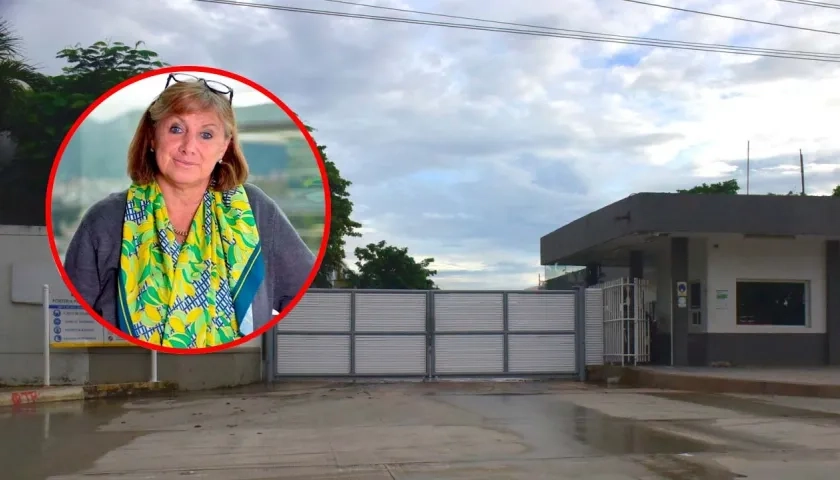 La presidenta de la Junta Directiva de Ecopetrol, Mónica de Greiff y la fachada de Monómeros.