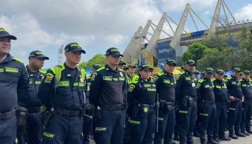 Uniformados de la Policía de Barranquilla. 