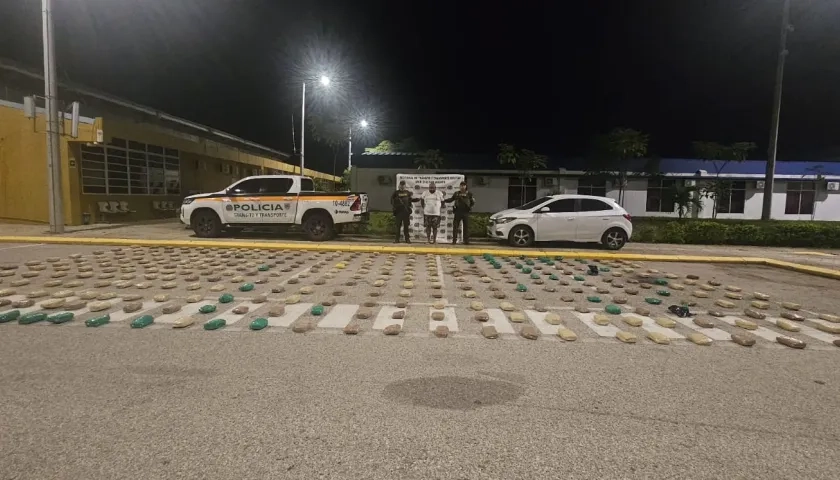 Droga incautada y hombre capturado. 