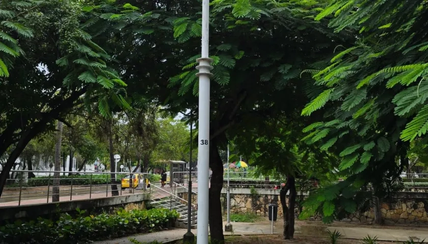 Iluminación en parque de Barranquilla.