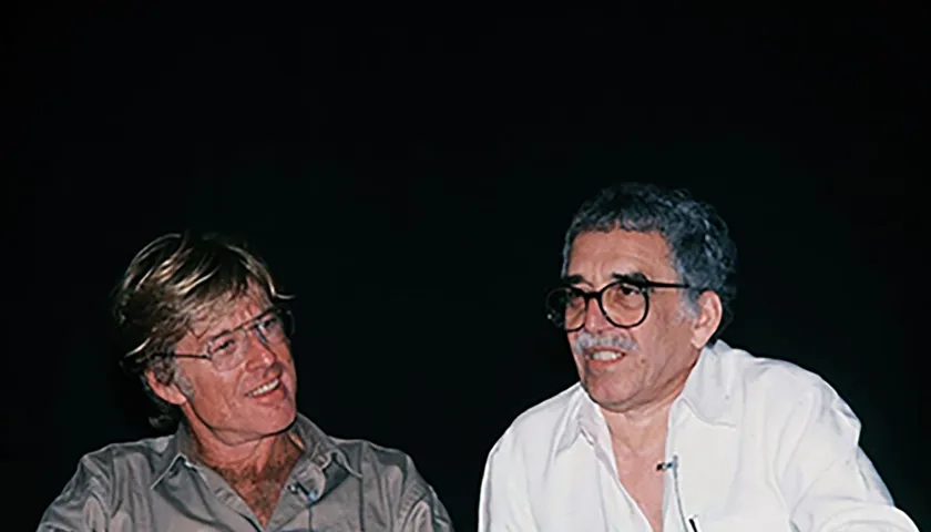 El actor Robert Redford y Gabriel García Márquez.