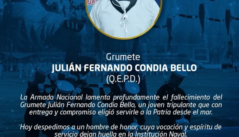 Grumete Julián Fernando Condia Bello
