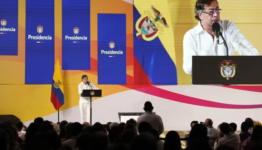 El Presidente Gustavo Petro en Barranquilla. 