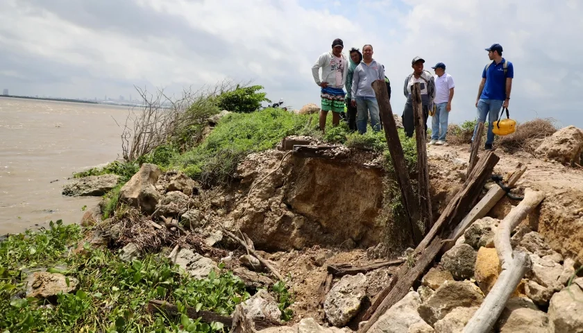 El tramo afectado del tajamar occidental.