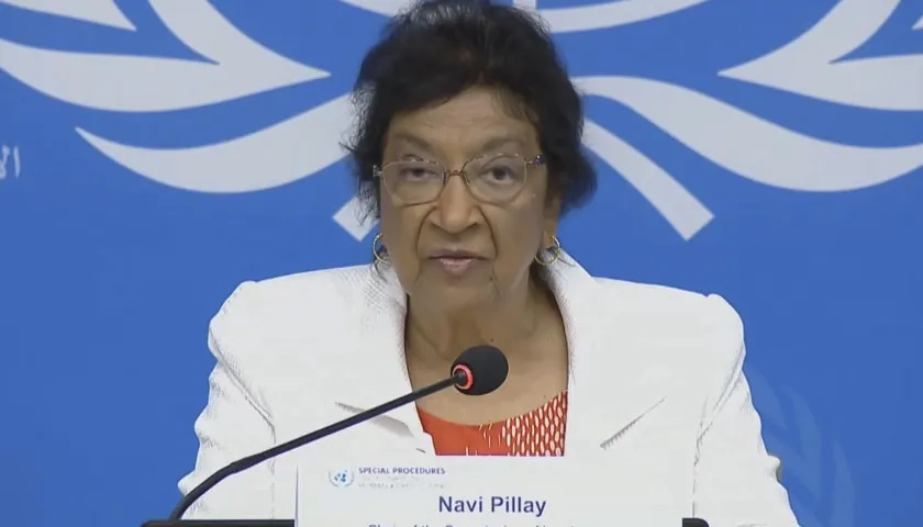 La directora de la Comisión Internacional Independiente de Investigación de la ONU para los territorios palestinos ocupados, Navi Pillay