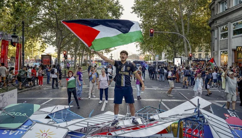 Protesta Pro Palestina en la Vuelta a España