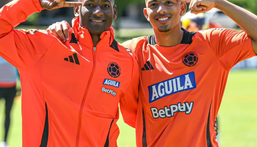 Jhon Rentería y Jordan Barrera, integrantes de la Selección Colombia sub-20.