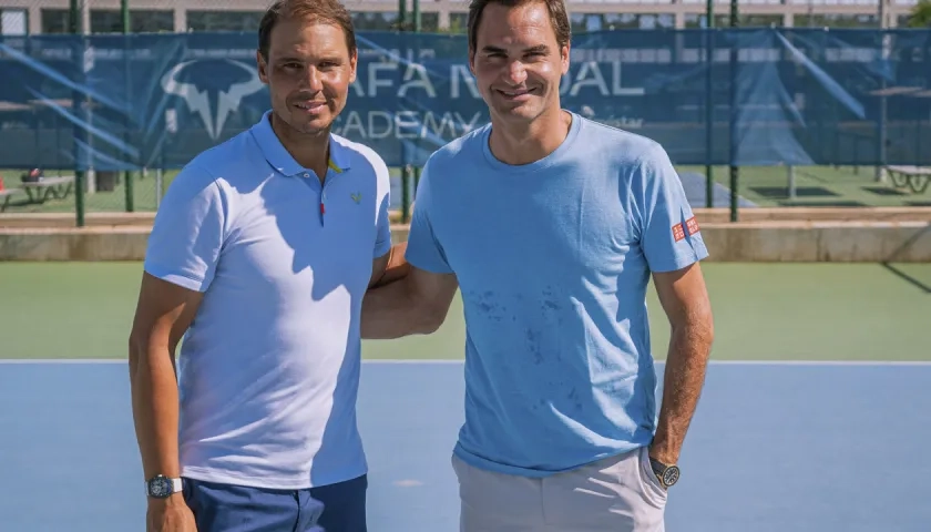 Los extenistas Rafael Nadal y Roger Federer.