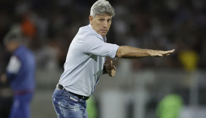 Renato Gaúcho durante el partido que Fluminense empató con Lanús, en el Maracaná.