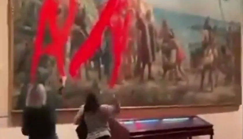 Imagen del ataque contra el cuadro.