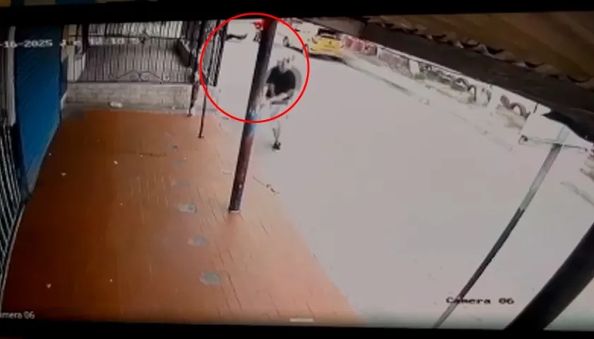 Momento en que se presentó la balacera en el barrio Bellavista, en Malambo. 