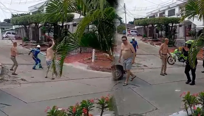 Momento en que se produjo la agresión al contratista. 