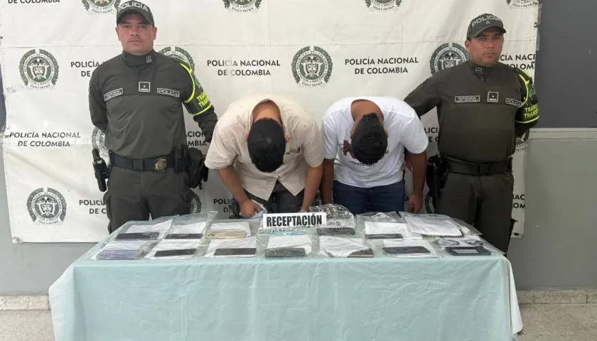 Capturados por el hurto de 39 celulares.