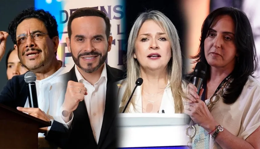 Iván Cepeda, Abelardo De La Espriella, Vicky Dávila y María Fernanda Cabal.