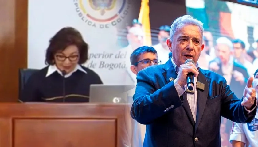 La magistrada Leonor Oviedo y el expresidente Álvaro Uribe Vélez.